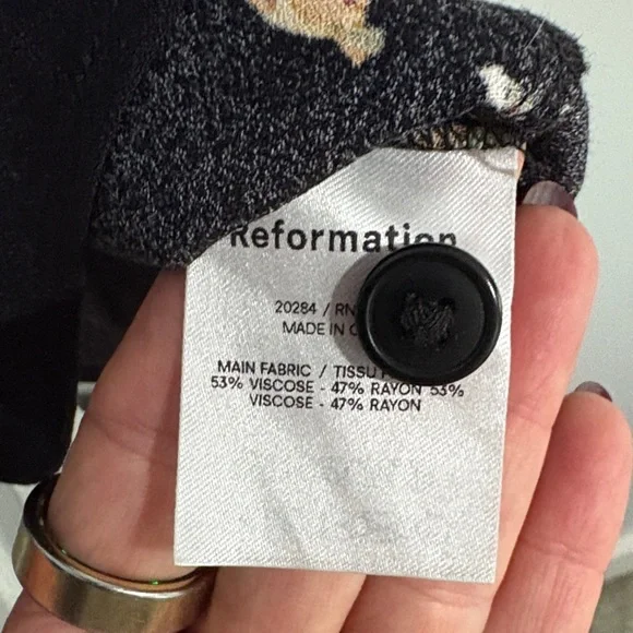 Reformation Black Floral Mini Dress - Picture 3 of 10